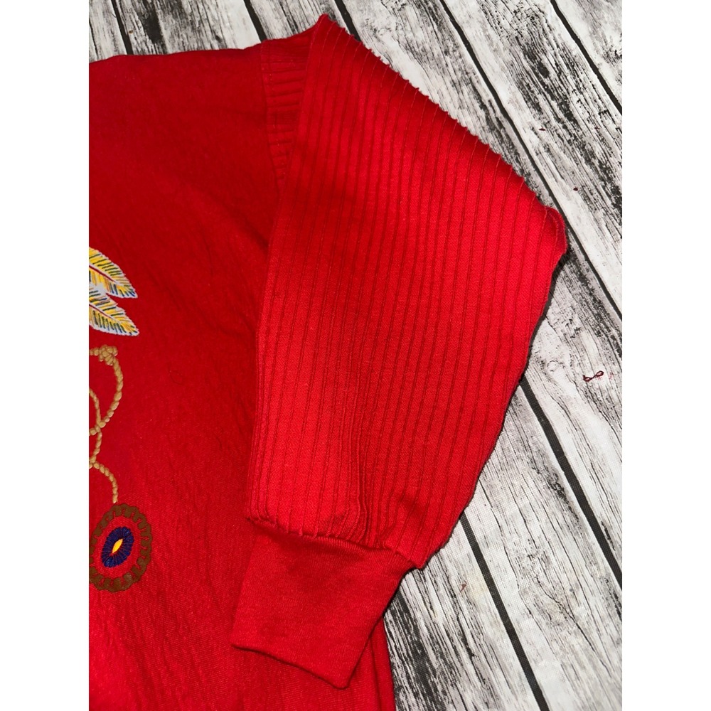 Sloppy Joes Vintage Red Graphic Pullover Western One Size Fits Most 90s - Picture 3 of 11